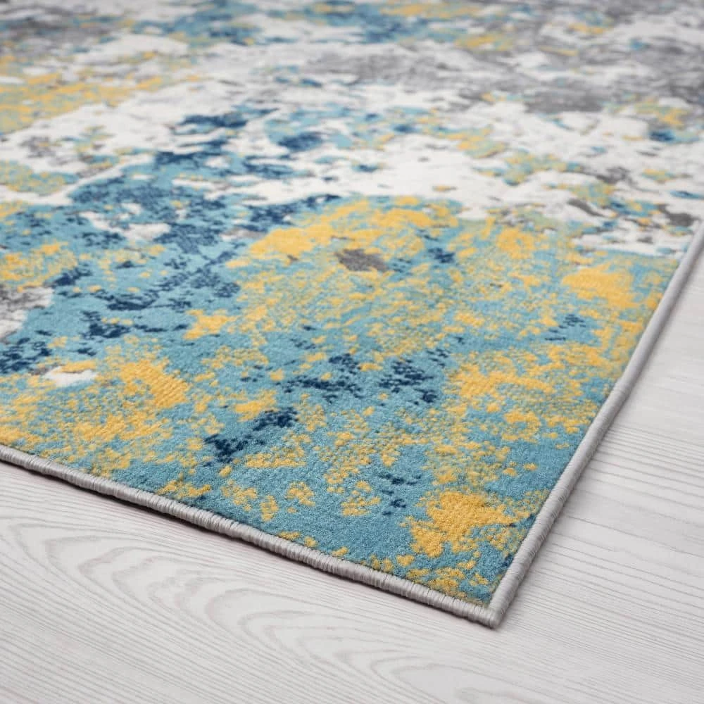 Dynamic Abstract Gold 8 ft. x 10 ft. Indoor Area Rug by Tayse Rugs 5 Dynamic Abstract Gold 8 ft. x 10 ft. Indoor Area Rug by Tayse Rugs - Image 3