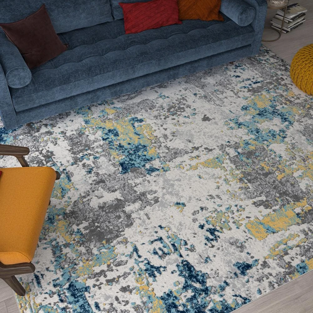 Dynamic Abstract Gold 8 ft. x 10 ft. Indoor Area Rug by Tayse Rugs 9 Dynamic Abstract Gold 8 ft. x 10 ft. Indoor Area Rug by Tayse Rugs - Image 7