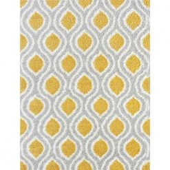 Uptown Shag Geometric Gold 8 ft. x 10 ft. Indoor Area Rug by Tayse Rugs