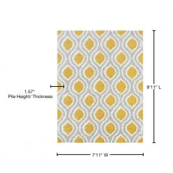 Uptown Shag Geometric Gold 8 ft. x 10 ft. Indoor Area Rug by Tayse Rugs -Malibu Wide Plank Shop gold tayse rugs area rugs upt1010 8x10 76 1000