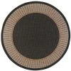 Eco Striped Border Gold 6 ft. Round Indoor/Outdoor Area Rug by Tayse Rugs -Malibu Wide Plank Shop gold tayse rugs outdoor rugs eco1101 6rnd 64 1000