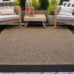 Eco Solid Border Gold 9 ft. x 12 ft. Indoor/Outdoor Area Rug by Tayse Rugs -Malibu Wide Plank Shop gold tayse rugs outdoor rugs eco1201 9x12 31 1000