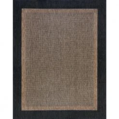 Eco Solid Border Gold 9 ft. x 12 ft. Indoor/Outdoor Area Rug by Tayse Rugs