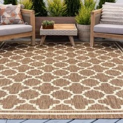 Eco Geometric Gold 9 ft. x 12 ft. Indoor/Outdoor Area Rug by Tayse Rugs -Malibu Wide Plank Shop gold tayse rugs outdoor rugs eco1303 9x12 31 1000