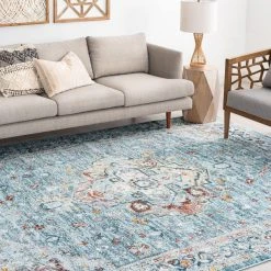 Wakefield Oriental Gray Blue 9 ft. x 12 ft. Indoor Area Rug by Tayse Rugs -Malibu Wide Plank Shop gray blue tayse rugs area rugs wfl4161 9x12 31 1000