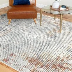Maya Abstract Gray 8 ft. x 10 ft. Indoor Area Rug by Tayse Rugs -Malibu Wide Plank Shop gray rust tayse rugs area rugs may1001 8x10 31 1000