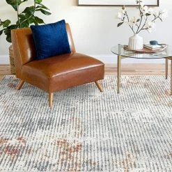 Maya Abstract Gray 8 ft. x 10 ft. Indoor Area Rug by Tayse Rugs -Malibu Wide Plank Shop gray rust tayse rugs area rugs may1001 8x10 44 1000