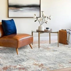 Maya Abstract Gray 8 ft. x 10 ft. Indoor Area Rug by Tayse Rugs -Malibu Wide Plank Shop gray rust tayse rugs area rugs may1001 8x10 fa 1000