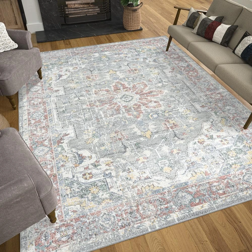 Addison Oriental Gray 8 ft. x 10 ft. Indoor Area Rug by Tayse Rugs 9 Addison Oriental Gray 8 ft. x 10 ft. Indoor Area Rug by Tayse Rugs - Image 7