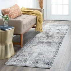 Hillside Medallion Gray 3 ft. x 10 ft. Indoor Runner Rug by Tayse Rugs 13 Hillside Medallion Gray 3 ft. x 10 ft. Indoor Runner Rug by Tayse Rugs -Malibu Wide Plank Shop gray tayse rugs area rugs hls0609 3x10 31 1000