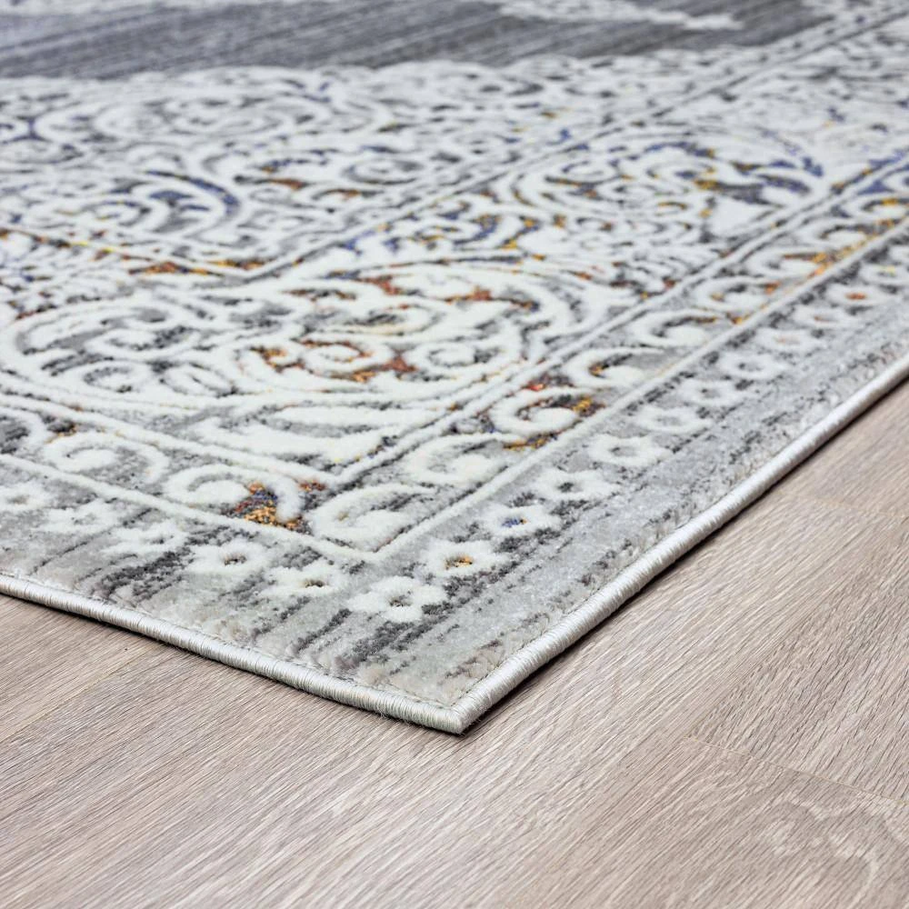 Hillside Medallion Gray 3 ft. x 10 ft. Indoor Runner Rug by Tayse Rugs 5 Hillside Medallion Gray 3 ft. x 10 ft. Indoor Runner Rug by Tayse Rugs - Image 3