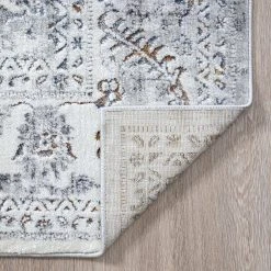 Hillside Damask Gray 4 ft. x 6 ft. Indoor Area Rug by Tayse Rugs -Malibu Wide Plank Shop gray tayse rugs area rugs hls1209 4x6 1f 1000