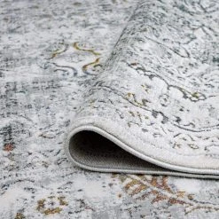 Hillside Damask Gray 4 ft. x 6 ft. Indoor Area Rug by Tayse Rugs -Malibu Wide Plank Shop gray tayse rugs area rugs hls1209 4x6 44 1000