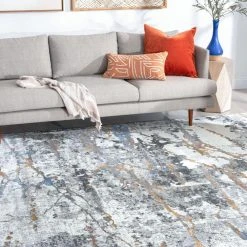 Hillside Abstract Gray 8 ft. x 10 ft. Indoor Area Rug by Tayse Rugs -Malibu Wide Plank Shop gray tayse rugs area rugs hls1609 8x10 31 1000