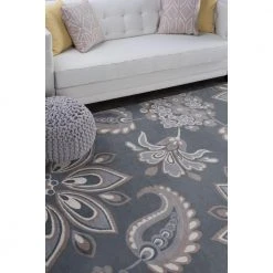 Hampton Floral Gray 8 ft. x 10 ft. Indoor Area Rug by Tayse Rugs -Malibu Wide Plank Shop gray tayse rugs area rugs hmp4309 8x10 fa 1000
