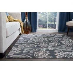Madison Floral Gray 8 ft. x 10 ft. Indoor Area Rug by Tayse Rugs -Malibu Wide Plank Shop gray tayse rugs area rugs mdn3409 8x10 44 1000