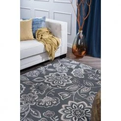 Madison Floral Gray 8 ft. x 10 ft. Indoor Area Rug by Tayse Rugs -Malibu Wide Plank Shop gray tayse rugs area rugs mdn3409 8x10 fa 1000