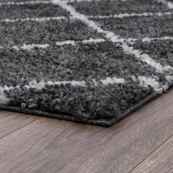 Soho Shag Diamond Gray 8 ft. x 10 ft. Indoor Area Rug by Tayse Rugs -Malibu Wide Plank Shop gray tayse rugs area rugs soh1201 8x10 4f 1000