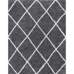 Soho Shag Diamond Gray 8 ft. x 10 ft. Indoor Area Rug by Tayse Rugs