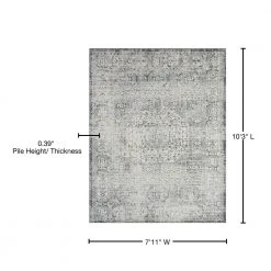 Tuscany Oriental Gray 8 ft. x 10 ft. Indoor Area Rug by Tayse Rugs -Malibu Wide Plank Shop gray tayse rugs area rugs tus1009 8x10 76 1000