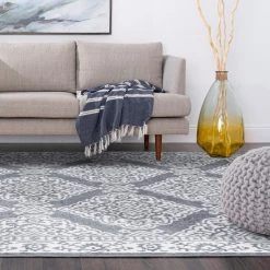 Wyatt Floral Gray 5 ft. x 8 ft. Indoor Area Rug by Tayse Rugs -Malibu Wide Plank Shop gray tayse rugs area rugs wyt1109 5x8 fa 1000