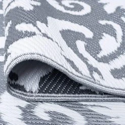 Sunset Scroll Gray 5 ft. x 7 ft. Indoor/Outdoor Area Rug by Tayse Rugs -Malibu Wide Plank Shop gray tayse rugs outdoor rugs sun1603 5x7 1f 1000