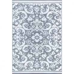 Sunset Scroll Gray 5 ft. x 7 ft. Indoor/Outdoor Area Rug by Tayse Rugs