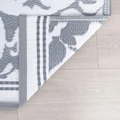 Sunset Scroll Gray 8 ft. x 10 ft. Indoor/Outdoor Area Rug by Tayse Rugs -Malibu Wide Plank Shop gray tayse rugs outdoor rugs sun1603 8x10 4f 1000