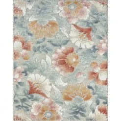 Tropic Floral Gray 9 ft. x 12 ft. Indoor/Outdoor Area Rug by Tayse Rugs