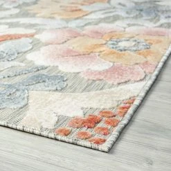 Tropic Floral Gray 9 ft. x 12 ft. Indoor/Outdoor Area Rug by Tayse Rugs -Malibu Wide Plank Shop gray tayse rugs outdoor rugs trp1409 9x12 c3 1000