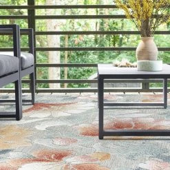 Tropic Floral Gray 9 ft. x 12 ft. Indoor/Outdoor Area Rug by Tayse Rugs -Malibu Wide Plank Shop gray tayse rugs outdoor rugs trp1409 9x12 fa 1000