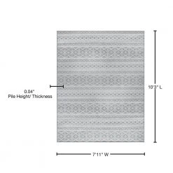 Vista Stripe Gray 8 ft. x 10 ft. Indoor/Outdoor Area Rug by Tayse Rugs -Malibu Wide Plank Shop gray tayse rugs outdoor rugs vis1309 8x10 76 1000