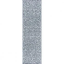 Veranda Geometric Gray 3 ft. x 8 ft. Indoor/Outdoor Runner Rug by Tayse Rugs