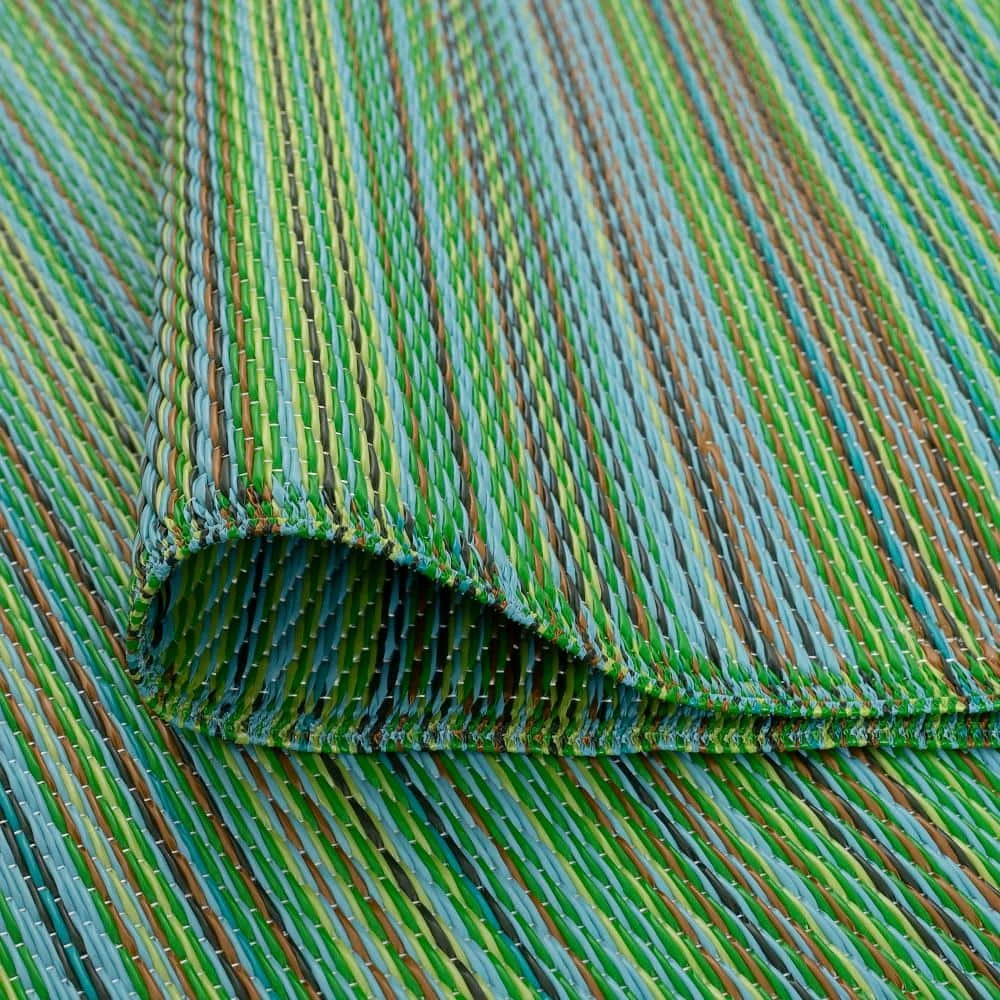 Sunset Green 8 ft. x 10 ft. Stripe Indoor/Outdoor Area Rug by Tayse Rugs 7 Sunset Green 8 ft. x 10 ft. Stripe Indoor/Outdoor Area Rug by Tayse Rugs - Image 5