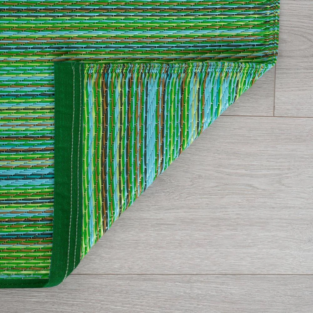 Sunset Green 8 ft. x 10 ft. Stripe Indoor/Outdoor Area Rug by Tayse Rugs 6 Sunset Green 8 ft. x 10 ft. Stripe Indoor/Outdoor Area Rug by Tayse Rugs - Image 4