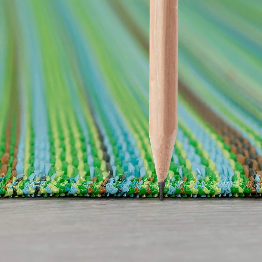 Sunset Green 8 ft. x 10 ft. Stripe Indoor/Outdoor Area Rug by Tayse Rugs 4 Sunset Green 8 ft. x 10 ft. Stripe Indoor/Outdoor Area Rug by Tayse Rugs - Image 2