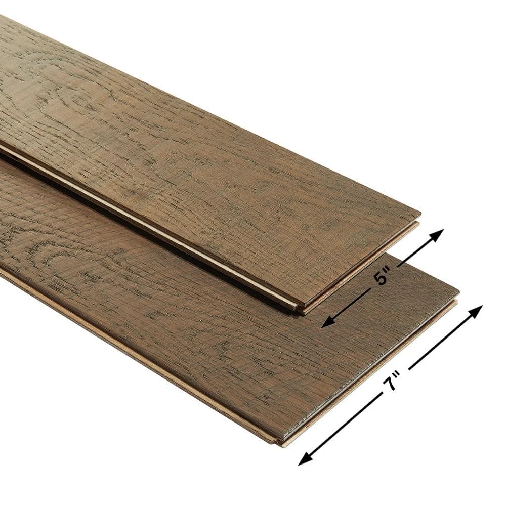 French Oak Half Moon 1/2 in. T x 5 in. and 7 in. W x Varying Length Engineered Hardwood Flooring (24.93 sq. ft./case) by Malibu Wide Plank 7 French Oak Half Moon 1/2 in. T x 5 in. and 7 in. W x Varying Length Engineered Hardwood Flooring (24.93 sq. ft./case) by Malibu Wide Plank - Image 5