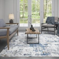 Yardley Abstract Indigo 5 ft. x 8 ft. Indoor Area Rug by Tayse Rugs -Malibu Wide Plank Shop indigo tayse rugs area rugs yrd1001 5x8 31 1000