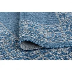 Veranda Border Indigo 7 ft. x 10 ft. Indoor/Outdoor Area Rug by Tayse Rugs -Malibu Wide Plank Shop indigo tayse rugs outdoor rugs vnd1814 7x10 fa 1000