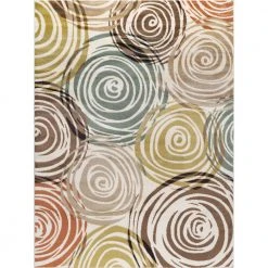 Deco Abstract Ivory 8 ft. x 10 ft. Indoor Area Rug by Tayse Rugs