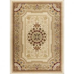 Sensation Ivory 5 ft. x 7 ft. Traditional Area Rug by Tayse Rugs