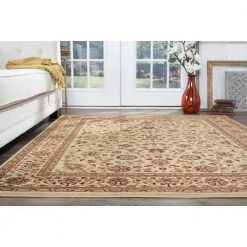 Sensation Border Ivory 8 ft. x 11 ft. Indoor Area Rug by Tayse Rugs -Malibu Wide Plank Shop ivory tayse rugs area rugs sns4812 8x11 1f 1000