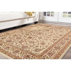 Sensation Border Ivory 8 ft. x 11 ft. Indoor Area Rug by Tayse Rugs -Malibu Wide Plank Shop ivory tayse rugs area rugs sns4812 8x11 44 1000