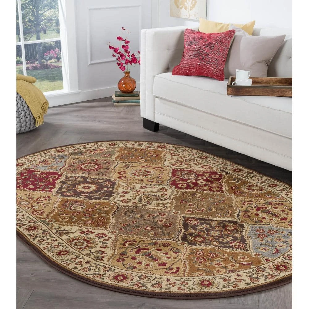 Elegance Abstract Multi-Color 7 ft. x 10ft. Oval Indoor Area Rug by Tayse Rugs 10 Elegance Abstract Multi-Color 7 ft. x 10ft. Oval Indoor Area Rug by Tayse Rugs - Image 8