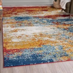 Diamond Abstract Multi-Color 8 ft. x 10 ft. Indoor Area Rug by Tayse Rugs -Malibu Wide Plank Shop multi color tayse rugs area rugs dia1500 8x10 31 1000
