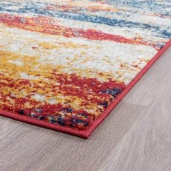 Diamond Abstract Multi-Color 8 ft. x 10 ft. Indoor Area Rug by Tayse Rugs -Malibu Wide Plank Shop multi color tayse rugs area rugs dia1500 8x10 c3 1000