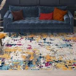 Dynamic Abstract Multi-Color 8 ft. x 10 ft. Indoor Area Rug by Tayse Rugs -Malibu Wide Plank Shop multi color tayse rugs area rugs dyn1201 8x10 31 1000