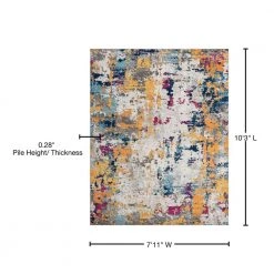 Dynamic Abstract Multi-Color 8 ft. x 10 ft. Indoor Area Rug by Tayse Rugs -Malibu Wide Plank Shop multi color tayse rugs area rugs dyn1201 8x10 76 1000