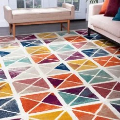 Generation Geometric Multi-Color 9 ft. x 12 ft. Indoor Area Rug by Tayse Rugs -Malibu Wide Plank Shop multi color tayse rugs area rugs gen1101 9x12 31 1000