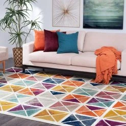 Generation Geometric Multi-Color 9 ft. x 12 ft. Indoor Area Rug by Tayse Rugs -Malibu Wide Plank Shop multi color tayse rugs area rugs gen1101 9x12 76 1000
